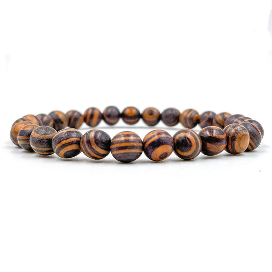 Union - Zebra Rosewood Mala Beaded Bracelet